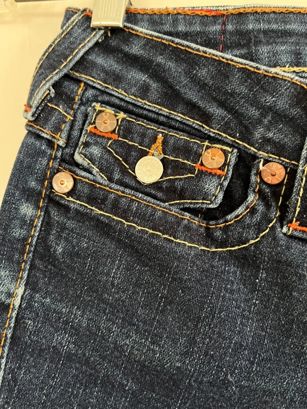 True Religion Dark Blue Julie Capri denim Jeans - Picture 3 of 10
